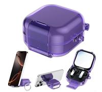 Custodia rigida trasparente per Samsung Galaxy Buds 4 Pro, con coperchio di bloccaggio e supporto per la visualizzazione, design slim fit, viola