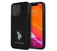 Custodia rigida US Polo per iPhone 13 Pro Max con logo cavalli, colore nero.