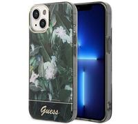 Custodia rigida verde Guess Jungle Collection per iPhone 14