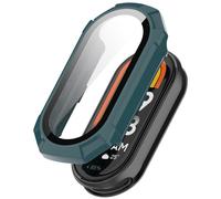Custodia rigida XiHAMA + protezione in vetro temperato compatibile con Xiaomi Smart Band 10/10NFC/10Ceramic/9Ceramic/8, cover in PC ultrasottile