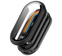 Custodia rigida XiHAMA + protezione in vetro temperato compatibile con Xiaomi Smart Band 8/9/10 e modelli NFC, cover integrale ultra sottile in PC