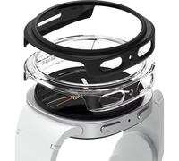 Ringke Slim (2 Pezzi) Compatibile con Cover Samsung Galaxy Watch 8 44mm, Custodia Protezione Calza Perfetto Estetica Anti Graffio Sottile PC Rigida - Clear & Matte Black