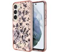 Custodia rosa Guess Flower Collection per Samsung Galaxy S23 Plus.