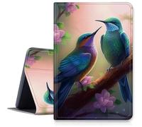 Custodia Sakura con colibrì per iPad Pro 11" (modello 2024, 5a generazione), custodia antiurto pieghevole regolabile in pelle PU con funzione di accensione/spegnimento automatico, per iPad Pro da 11