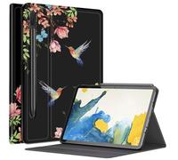Custodia Sakura floreale colibrì per Samsung Galaxy Tab S8 Plus/Tab S7 FE 12,4" 2021 / Galaxy Tab S7 Plus 2020, custodia con angoli di visualizzazione multipli con supporto S Pen e auto sleep/wake