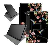 Custodia Sakura floreale colibrì per Samsung Galaxy Tab S9 11" 2023 rilasciato (modello: SM-X710/SM-X716B/SM-X718U), con portapenne, rotazione a 360 gradi, angoli di visione multipli con auto sleep
