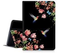Custodia Sakura floreale con colibrì per iPad 9a/8a/7a generazione 10,2" 2021/2020/2019, custodia pieghevole in pelle PU antiurto con supporto pieghevole con auto sleep/wake per iPad da 10,2 pollici