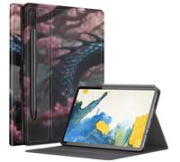 Custodia Sakura rosa drago per Samsung Galaxy Tab S8 Plus/Tab S7 FE 12,4" 2021 / Galaxy Tab S7 Plus 2020, custodia con angoli di visualizzazione multipli con supporto S Pen e auto sleep/wake
