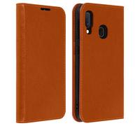 Custodia a portafoglio in pelle cammello Avizar per Samsung Galaxy A20e