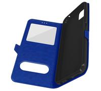 Custodia Galaxy A22 5G con Doppia Finestra Supporto Blu