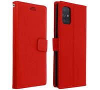 Cover Samsung Galaxy A51 Custodia Porta Carta Supporto Video E Cinghia Rosso