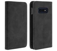 Avizar Custodia a libro portafoglio per Samsung Galaxy S10e Nero vintage, portacarte e supporto
