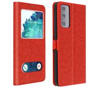 Custodia Samsung Galaxy S20 FE Doppia Finestra Cover Silicone rosso