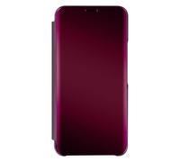 Custodia Samsung Galaxy S22 Design a Specchio Traslucido Stand Bordeaux