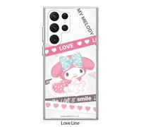 Custodia Sanrio Love Line Clear Jelly per Galaxy S22 S21 S20 S10 Ultra Plus K...