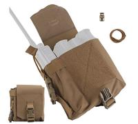 Custodia secondaria tattica modulare, custodia MOLLE a doppio uso for radio Harris, caricatori da 5,56 e lacci emostatici(Brown)