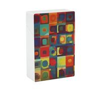Custodia Sigaretta Portatile Impermeabile Scatola di Plastica Dimensione Normale Tasca Scatola Sigaretta Holder Arte Astratta Quadri Flip Custodia Aperta per Uomini Donne