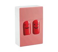 Custodia Sigaretta Portatile Impermeabile Scatola di Plastica Dimensione Normale Tasca Scatola Sigaretta Holder Rosso Sorriso Flip Custodia aperta per Uomini Donne