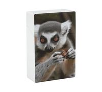 Custodia Sigaretta Portatile Impermeabile Scatola di Plastica Dimensioni Regolari Tasca Sigaretta Box Holder Scimmia Lemur Carino Flip Custodia Aperta per Uomini Donne