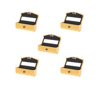 Custodia singola in pelle PU per rossetto, con specchio, colore nero, Set da 5 (giallo), 9x3.5x3.5 cm, come descrizione