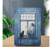 Custodia Slimshell per Kindle Paperwhite 6" 10a Generazione 2018 (Modello n. PQ94WIF) - Cover in Pelle PU Leggera Premium con Auto Sleep/Wake (NON adatto per Kindle 10th Gen J9G29R)-Ragazza e Gatto