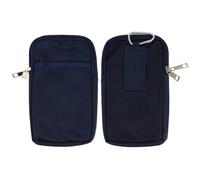 Custodia Smartphone Cintura Universale Doppia Tasca Nylon Spesso Blu