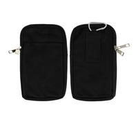 Custodia Smartphone Cintura Universale Doppia Tasca Nylon Spesso Nero