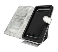 Custodia Smartphone Universale Portafoglio Argento XL Supporto + Specchio