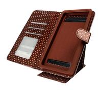 Custodia Smartphone Universale Portafoglio Marrone XXL Supporto + Specchio