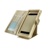 Custodia Smartphone Universale Portafoglio Oro XXL Supporto + Specchio