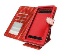 Custodia Smartphone Universale Portafoglio Rossa S Supporto + Specchio