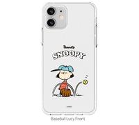 Custodia Snoopy Baseball Clear Jelly per Galaxy S22 S21 S20 S10 Ultra Plus Korea