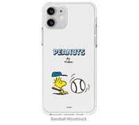Custodia Snoopy Baseball Clear Jelly per Galaxy S22 S21 S20 S10 Ultra Plus Korea