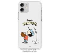 Custodia Snoopy Baseball Clear Jelly per Galaxy S22 S21 S20 S10 Ultra Plus Korea