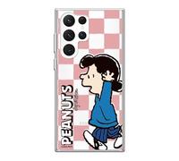 Custodia Snoopy Run Pattern Clear Jelly per Galaxy S22 S21 S20 S10 Ultra Plus...