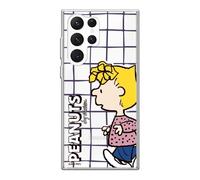Custodia Snoopy Run Pattern Clear Jelly per Galaxy S22 S21 S20 S10 Ultra Plus...