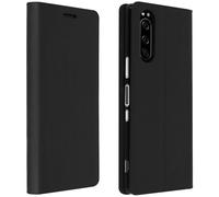 Custodia Sony Xperia 5Pelle Portafoglio Funzione Stand - Nero