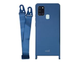 Custodia sospesa blu per Samsung Galaxy A21s