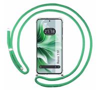 Custodia sospesa trasparente per OPPO Reno 11F 5G con cordone verde acqua