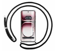 Custodia sospesa trasparente per OPPO Reno 12 5G con cordone nero