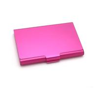 Custodia sottile in lega di alluminio per carte di credito, carte di credito e carte di debito, design a basso profilo per un trasporto discreto (rosso rosa)