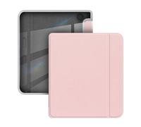 Custodia sottile in pelle PU compatibile con Kobo Libra Colour N428 2024 /Libra 2 N418 2021 7'' eReader posteriore in acrilico trasparente Funda Pouch(Pink)