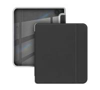 Custodia sottile in pelle PU compatibile con Kobo Libra Colour N428 2024 /Libra 2 N418 2021 7'' eReader posteriore in acrilico trasparente Funda Pouch(Black)