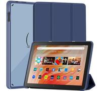 Custodia sottile per Amazon Kindle Fire HD 10 e Fire HD 10 Kid & Fire 10 Kid Pro (13a generazione, versione 2023 da 10,1"), custodia in pelle PU a tre ante con supporto in policarbonato trasparente