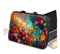 Custodia sottile per computer portatile da 11-12 pollici con manico e cerniera, borsa messenger per tablet, borsa a tracolla portatile per uomini e donne, pittura a olio fiori