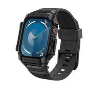 CUSTODIA SPIGEN Rugged Armor Pro per Apple Watch 10 46mm Nero, Poliuretano termoplastico (TPU)