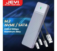 Custodia SSD JEYI M.2 NVMe SATA Doppio protocollo Custodia SSD Adattatore PCIe USB 3.2 da 10 Gbps Custodia esterna Supporta tasti M e B&M