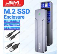 Custodia SSD JEYI M.2 NVMe SATA, USB 3.2 Gen 2 10Gbps o 6Gbps NGFF M-Key B-Key custodia esterna in alluminio M.2 supporto Trim UASP