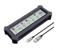 Custodia SSD M.2, doppio protocollo di tipo C per SATA per NVMe con schermo HD, unità a stato solido USB 3.2, velocità 10 Gbps (nero)