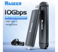 Custodia SSD RAGEER M.2 da 10 Gbps - Supporto chip NVMe/SATA 2230-2280 RTL9210B Supporto SSD da 2 TB Supporto massimo USB-A+USB-C